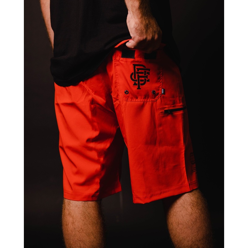 Black Tech Boardshorts – Red
