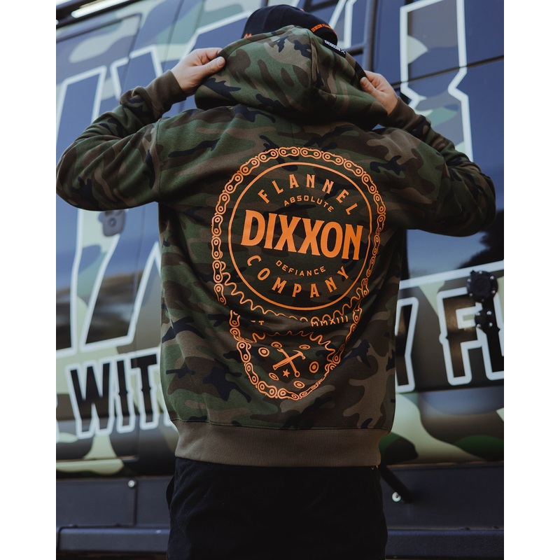 Orange Chain Driven Zip Up Hoodie – Camo