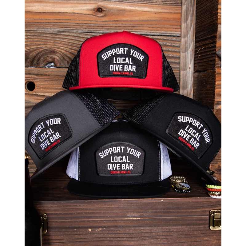 Support Your Local Dive Bar Flat Bill Trucker Snapback