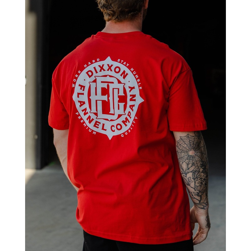 White Compass T-Shirt – Red