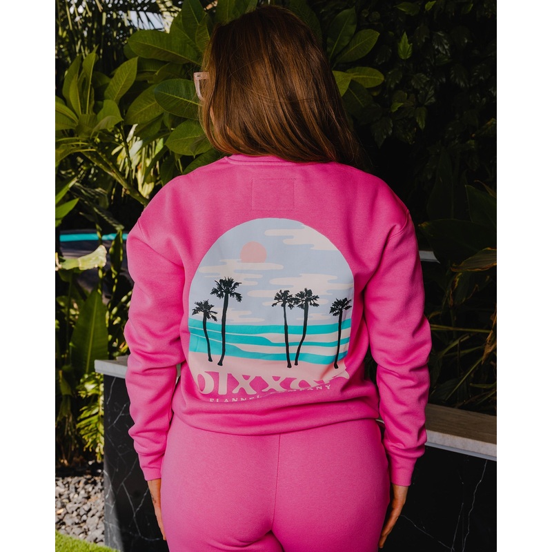 Women’s Ocean Front Crewneck Sweatshirt – Pink