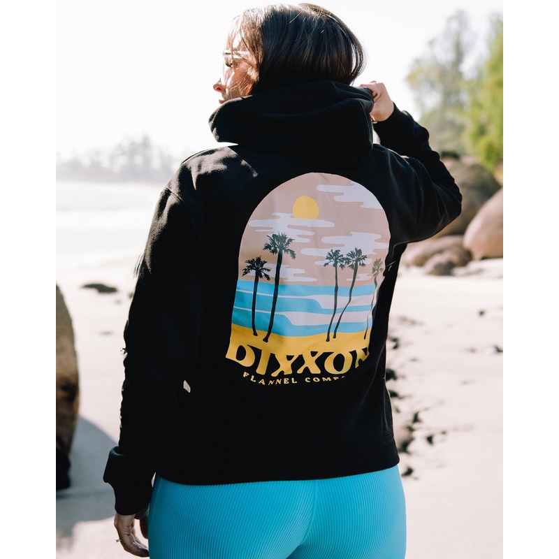 Women’s Ocean Front Pullover Hoodie – Black