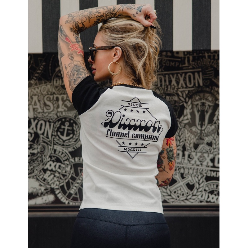 Women’s Stardust Raglan Tee – White & Black