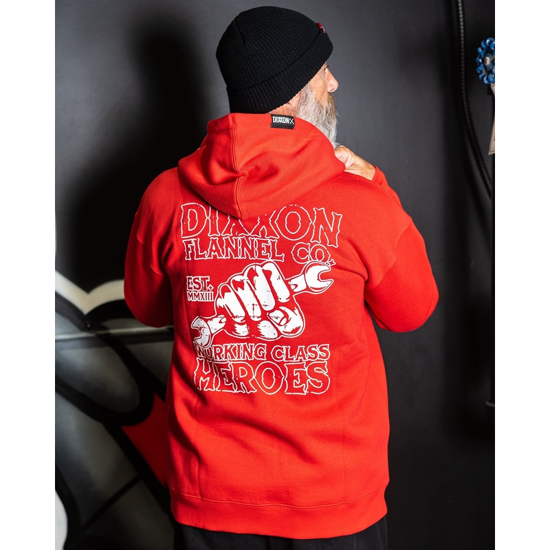 Working Class Fist Zip Up Hoodie – Red