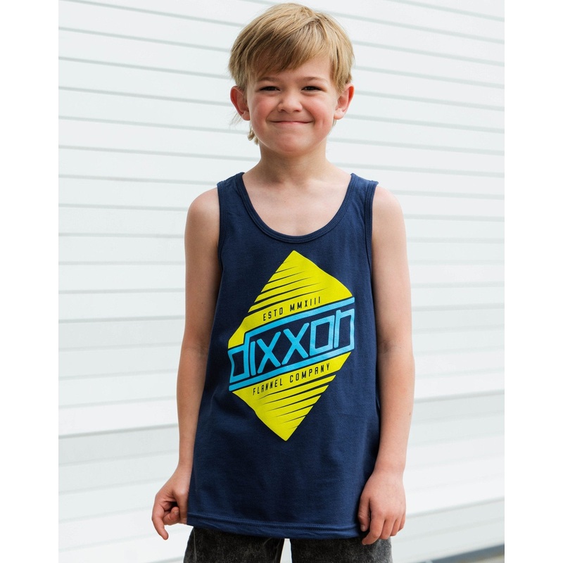 Youth Neon Green Speedy Tank – Navy