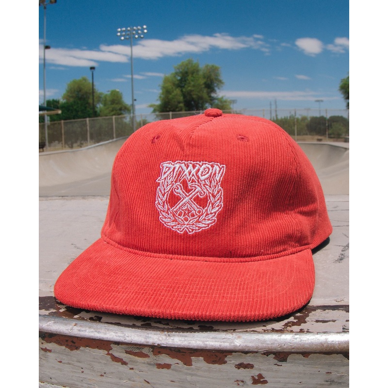 5-Panel Corduroy Party Crest Hat – Maroon