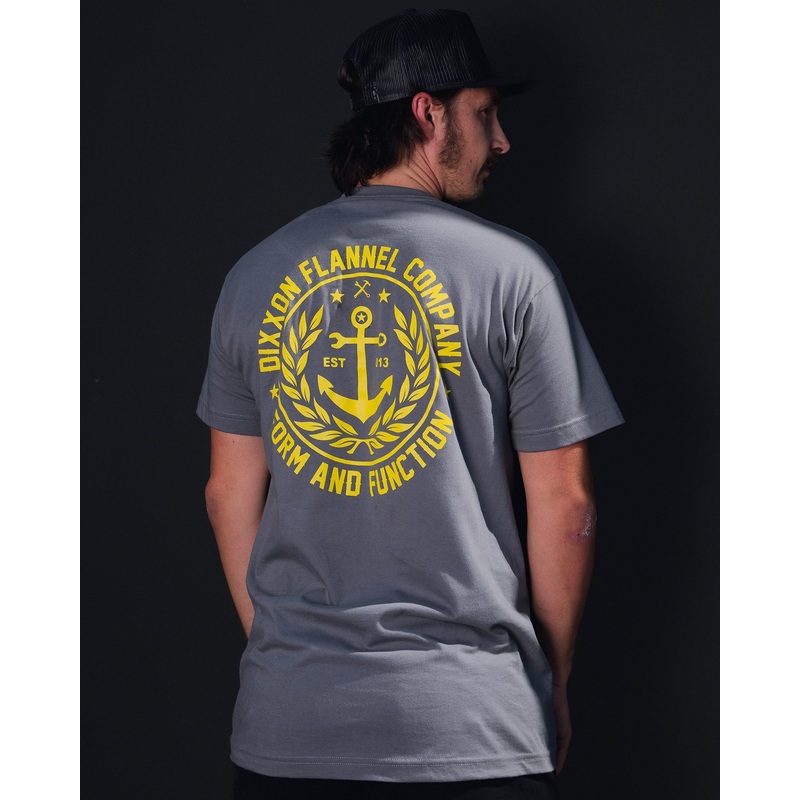 Anchor Crest T-Shirt – Gray & Yellow