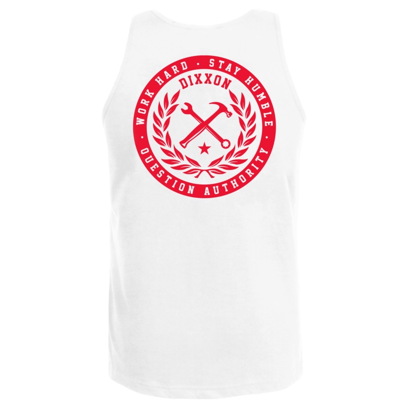 Branded Tank – White & Red
