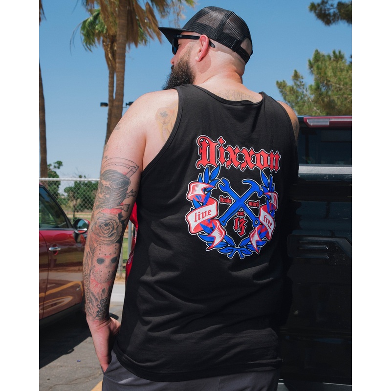 Live Free Award Crest Tank – Red, White, & Blue
