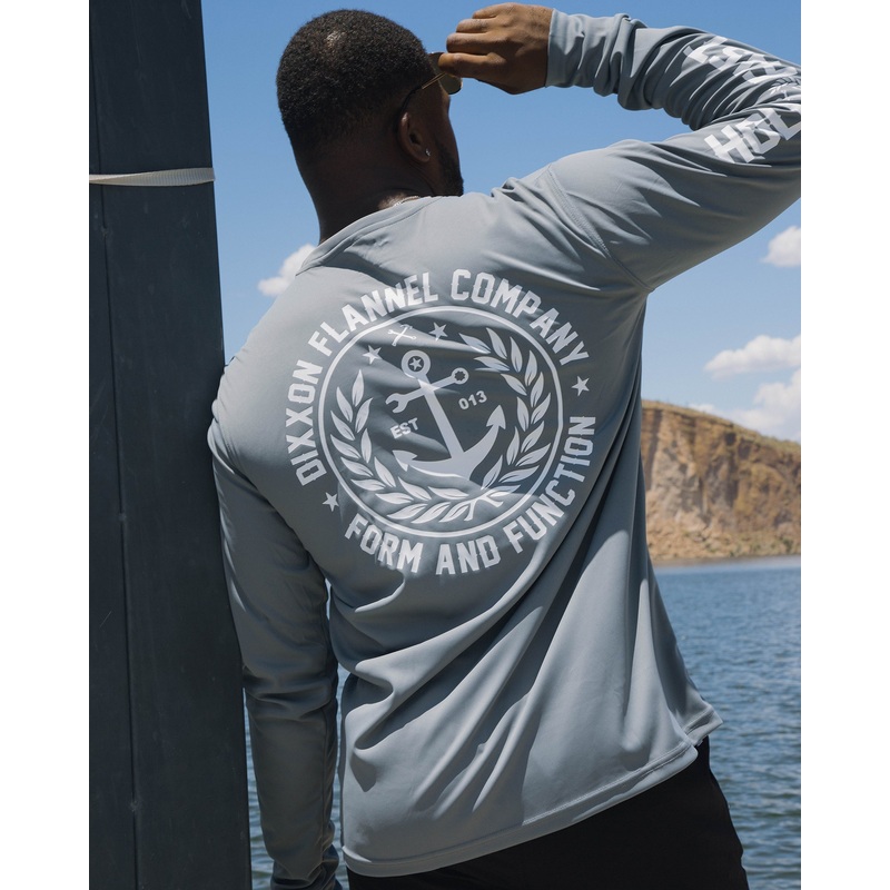 Salty Crest UV Long Sleeve T-Shirt – Gray