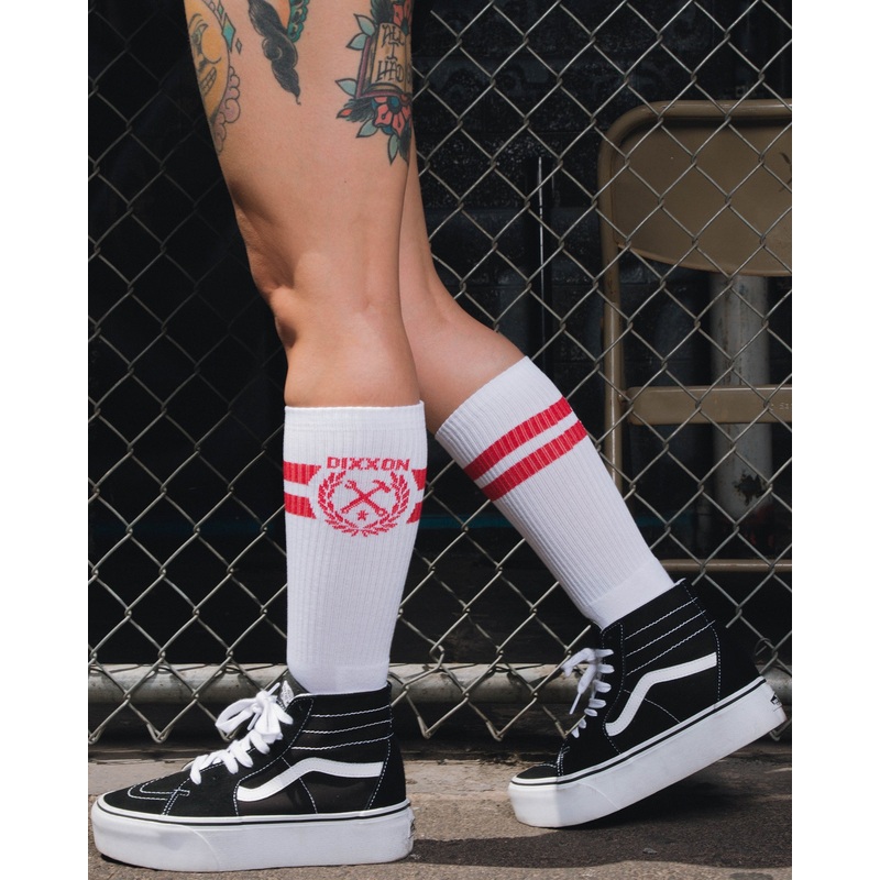 Stay Humble Premium Crew Socks – White & Red
