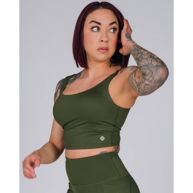 Women’s Classic Crop Top – O.D. Green