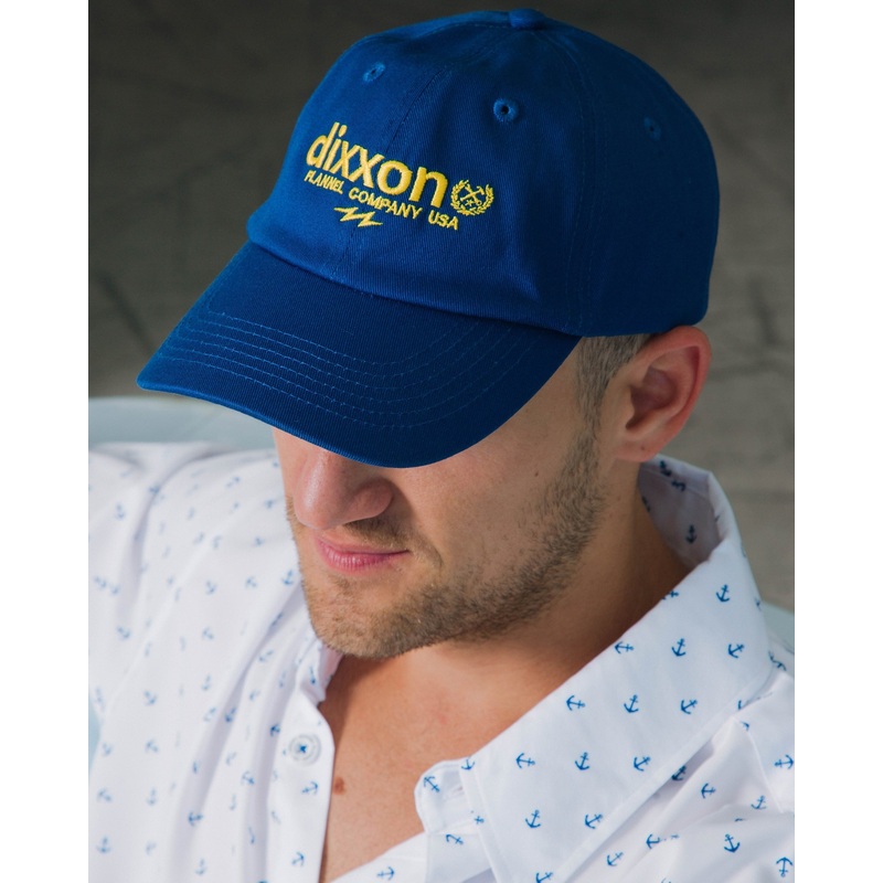 6-Panel Curved Bill Goods Hat – Yellow & Blue