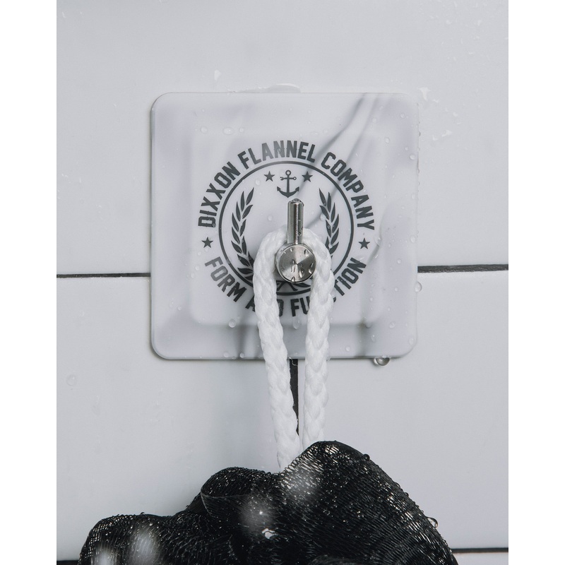 Adhesive Shower Hook – White Marble