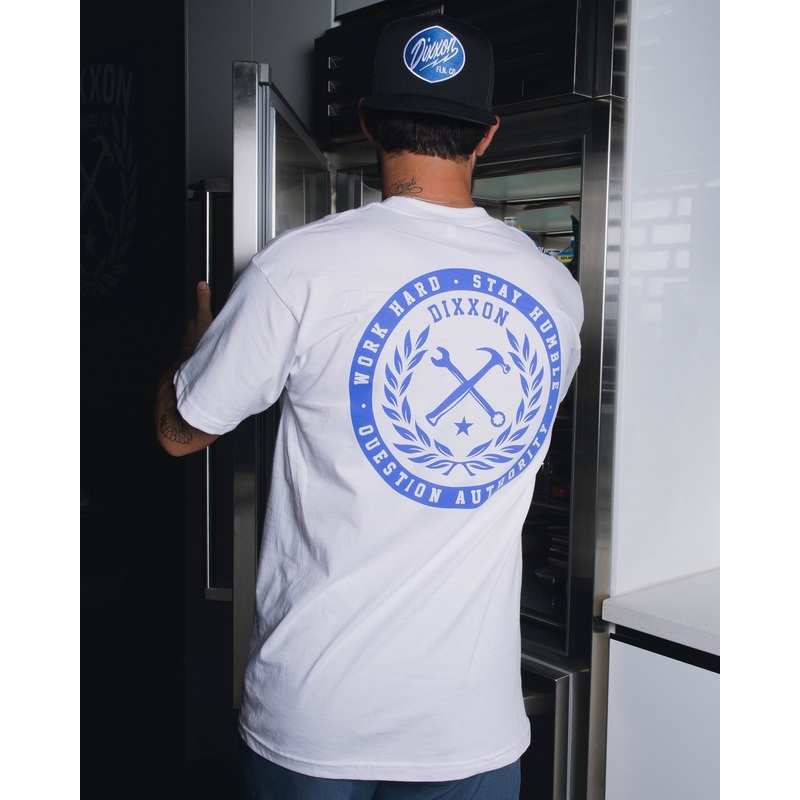 Branded T-Shirt – White & Blue