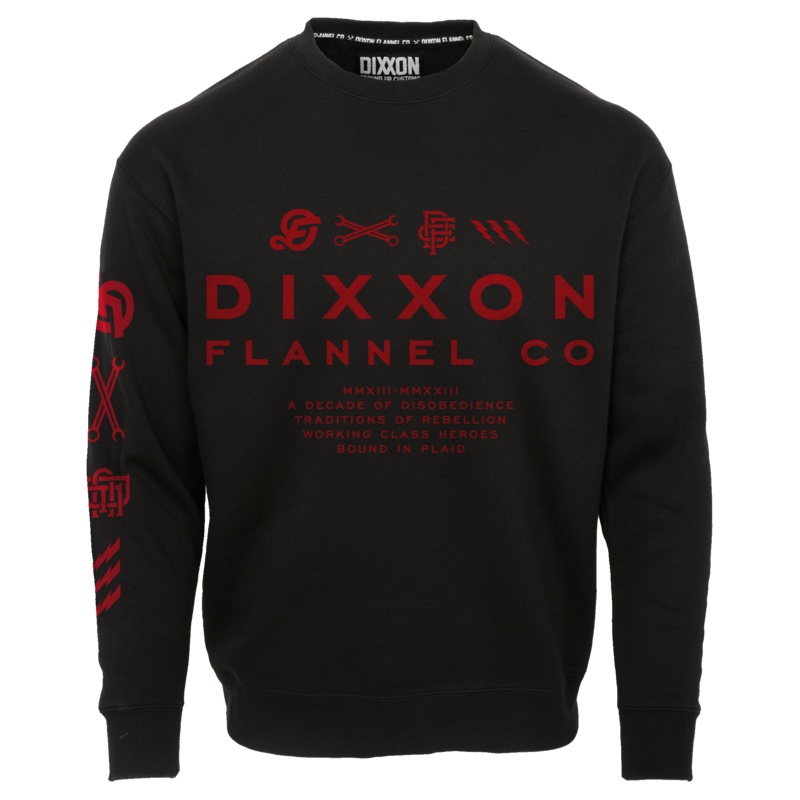 Red Technical Crewneck Sweatshirt – Black