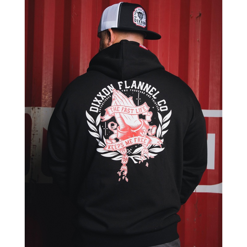 Red & White Otto Zip Up Hoodie – Black