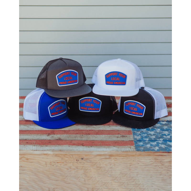 Support Your Local Proud American Flat Bill Trucker Snapback