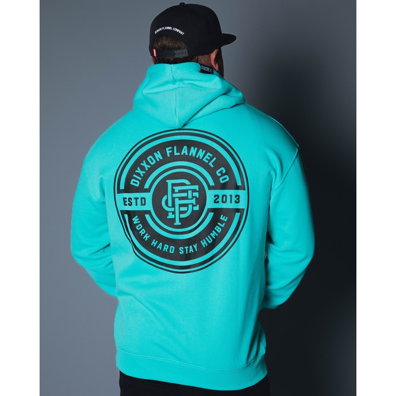 Black Work Hard Badge Zip Up Hoodie – Tiffany