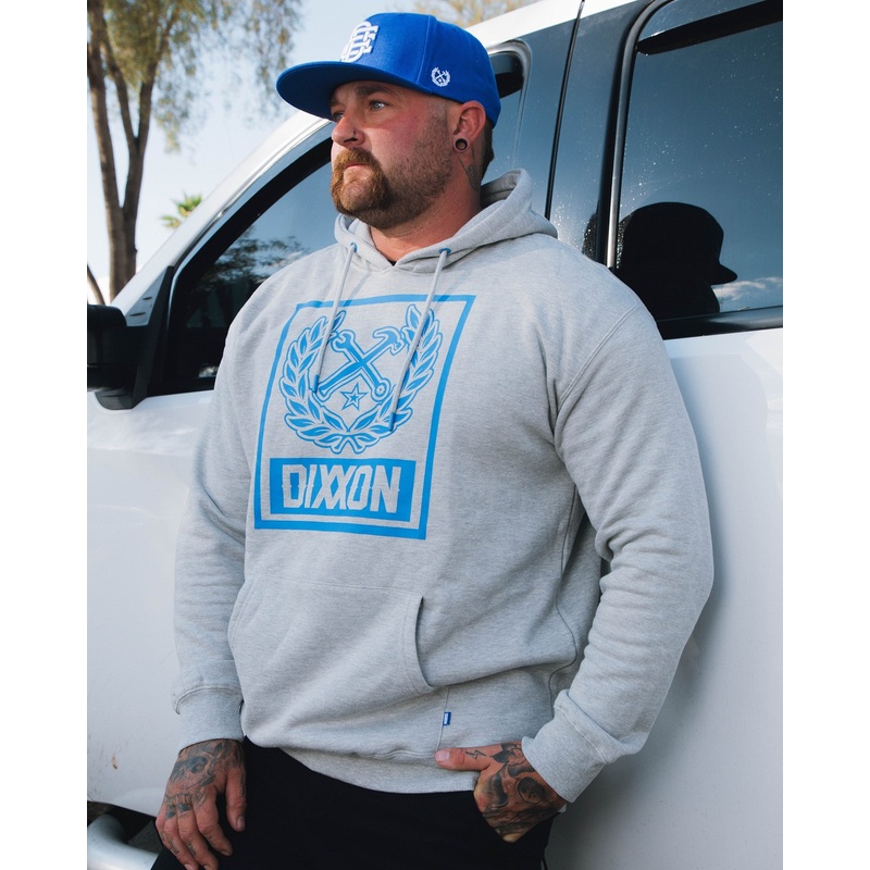 Blue Box Crest Pullover Hoodie – Heather Gray