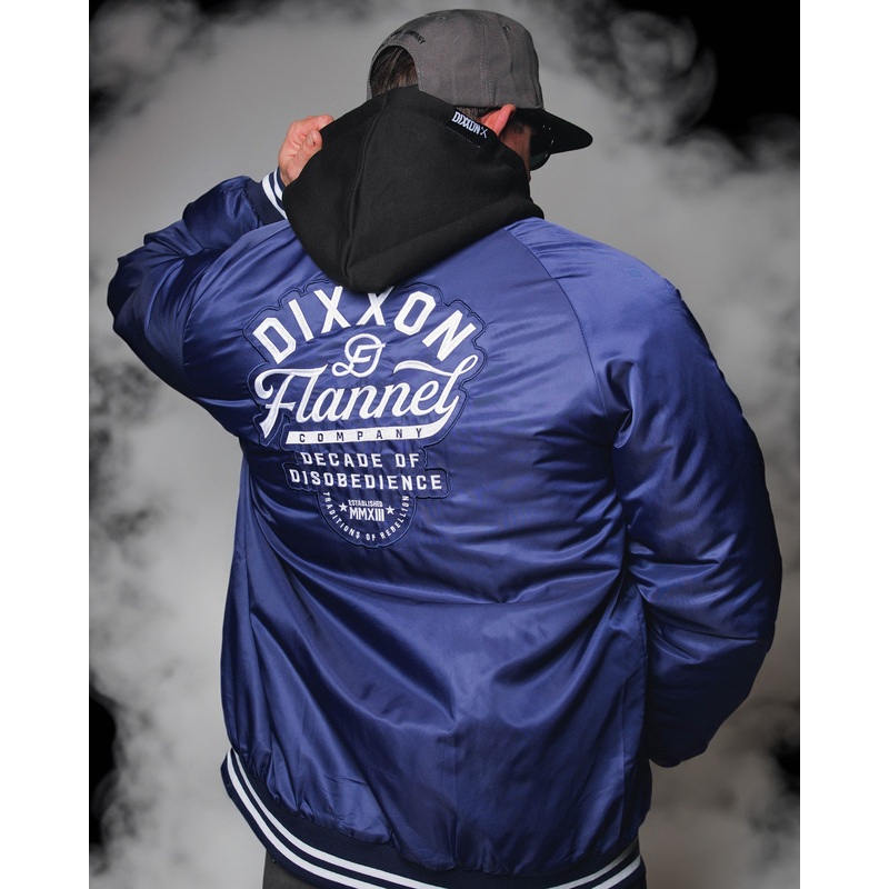 Blue Pastime Nylon Varsity Jacket