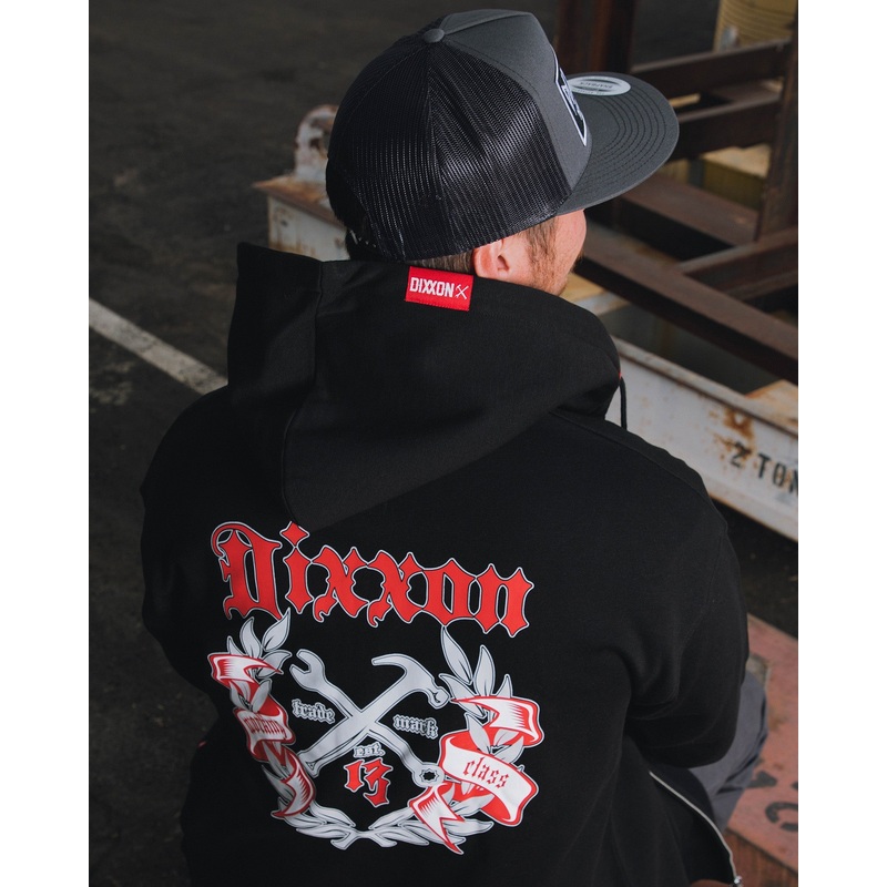 Gray & Red Award Crest Zip Up Hoodie – Black