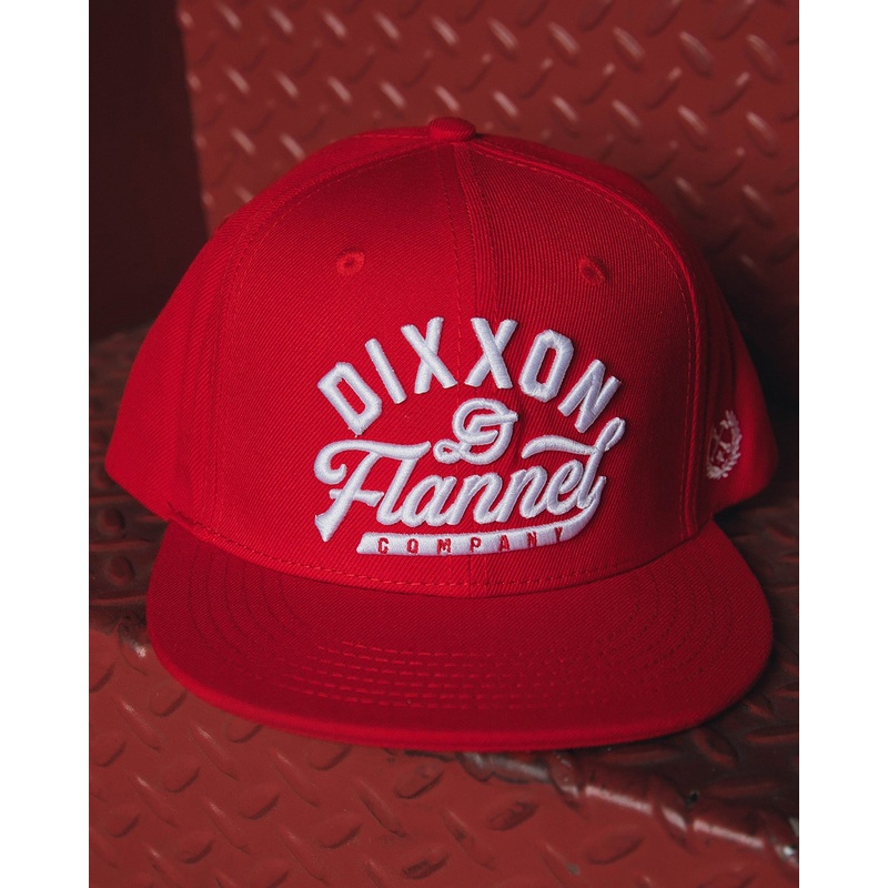 Script Flat Bill Snapback – Red