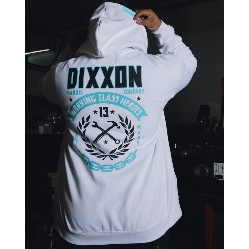 Tiffany & White Weld Zip Up Hoodie – White