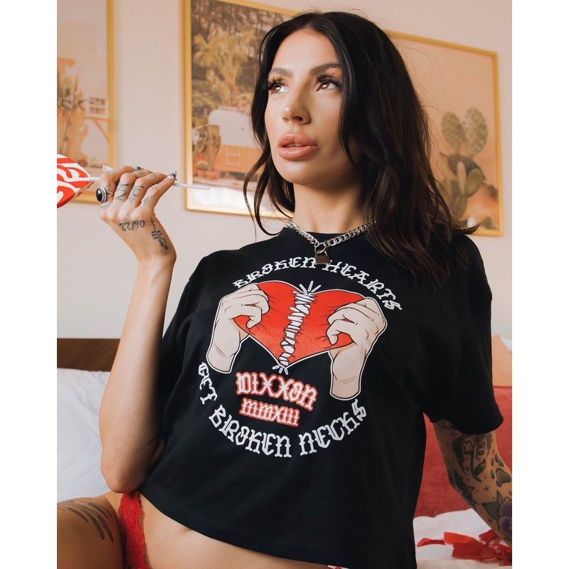Women’s Broken Crop Top – Black
