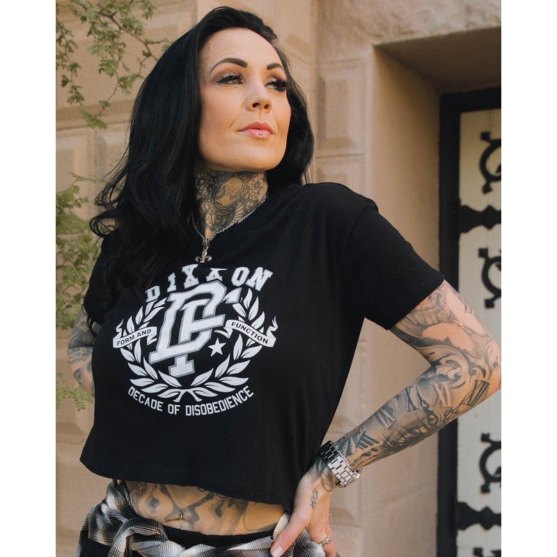 Women’s Decade of Disobedience Crop Top – Black