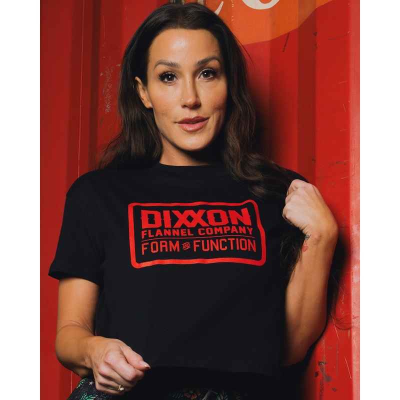 Women’s Red Classic Logo Crop Top – Black