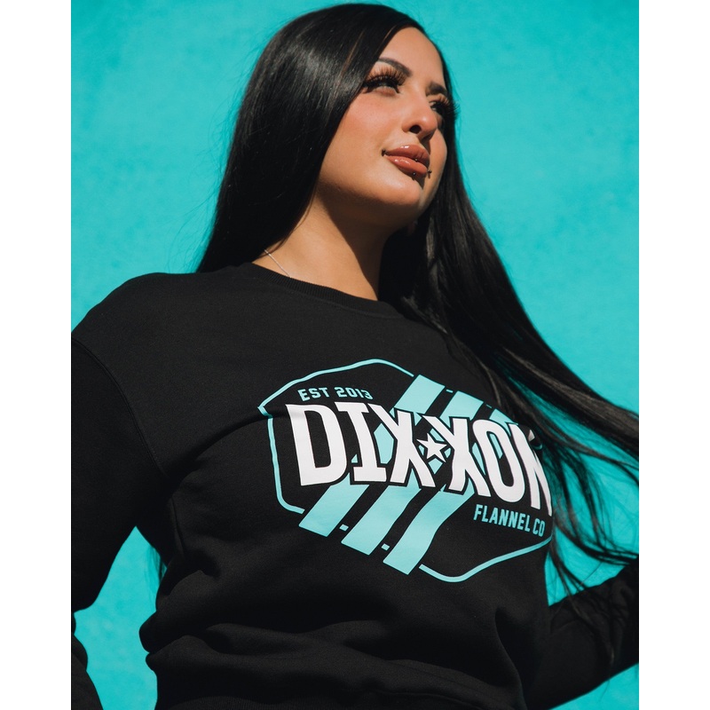 Women’s Tiffany Stripes Crewneck Sweatshirt – Black