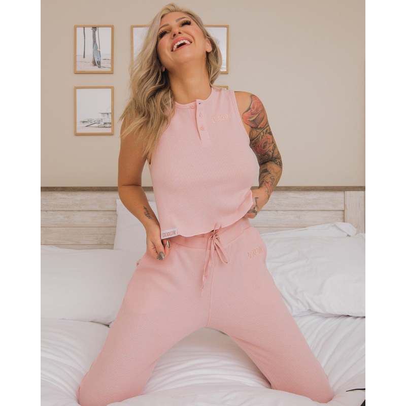 Women’s Waffle Knit Joggers – Blush
