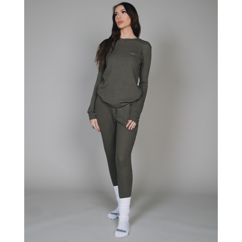 Women’s Waffle Knit Joggers – O.D. Green