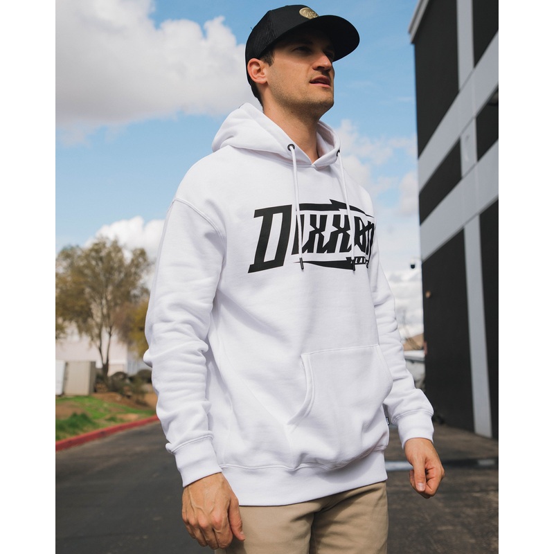 Black Bolt Pullover Hoodie – White