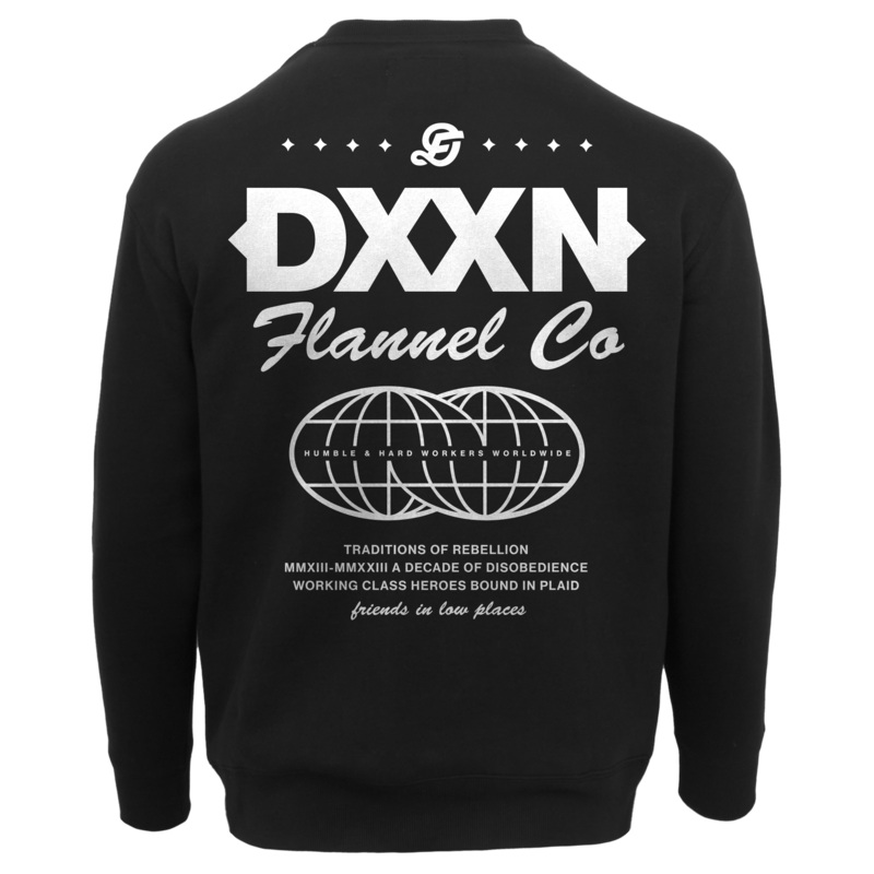 White Tech Crewneck Sweatshirt – Black