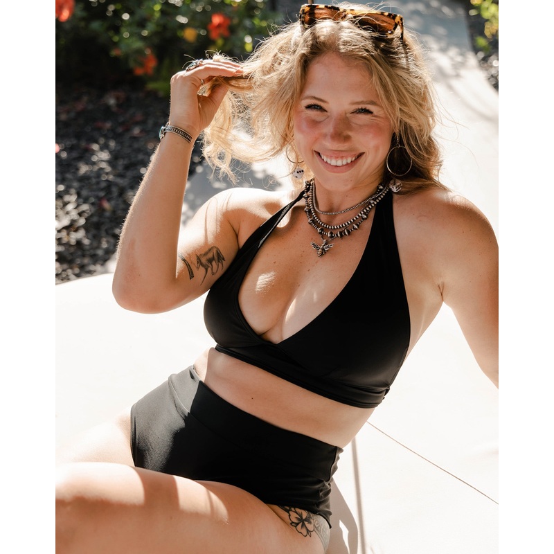 Women’s Black Essential High Waisted Bikini Bottom