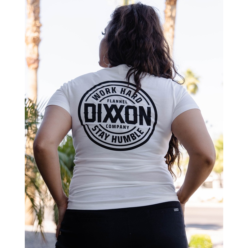 Women’s Black Nuevo Corpo Fitted Tee – White