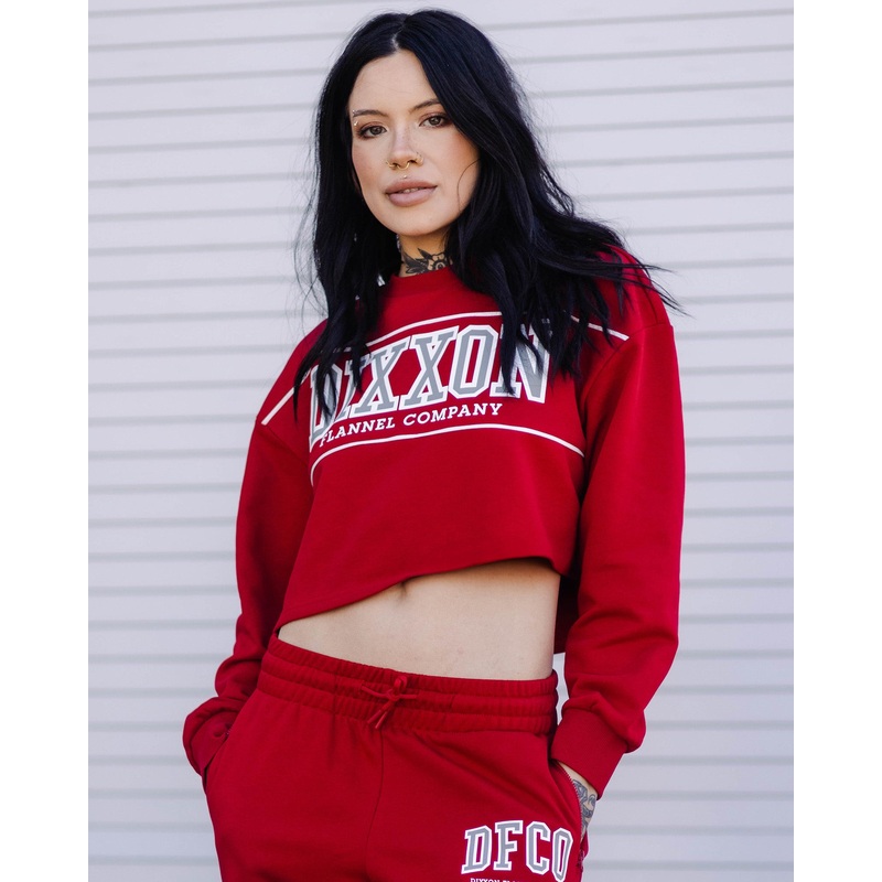 Women’s DFCO Cropped Crewneck Sweatshirt – Red