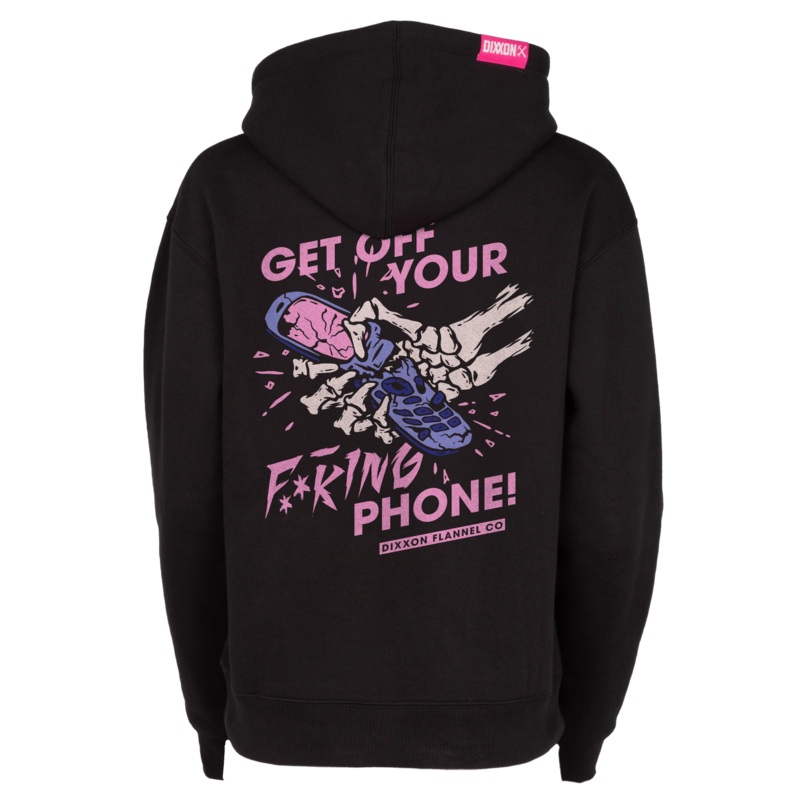 Women’s Get Off Your Phone Pullover Hoodie – Black