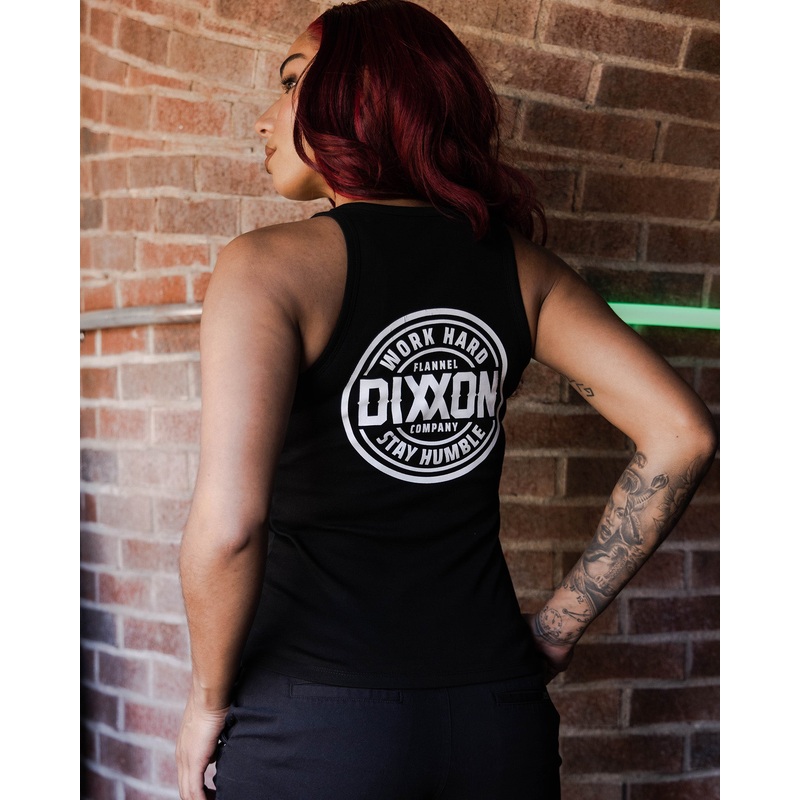 Women’s White Nuevo Corpo Fitted Tank – Black