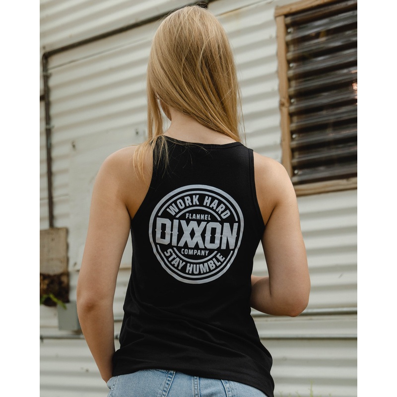 Women’s White Nuevo Corpo Flowy Tank – Black