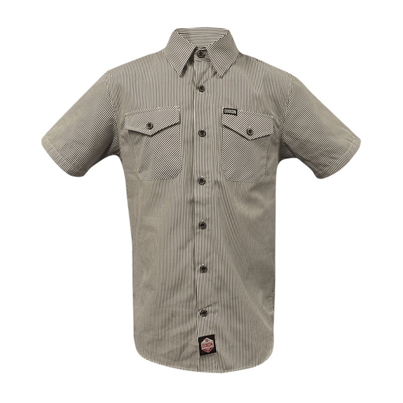 WorkForce Short Sleeve Work Shirt – White & Brown