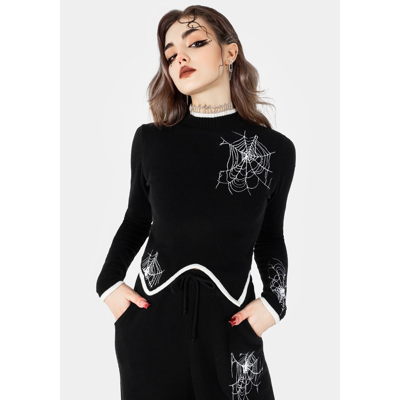 Araneae Embroidered Long Sleeve Knit Jumper