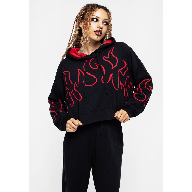 Blaze Crop Knit Hoody