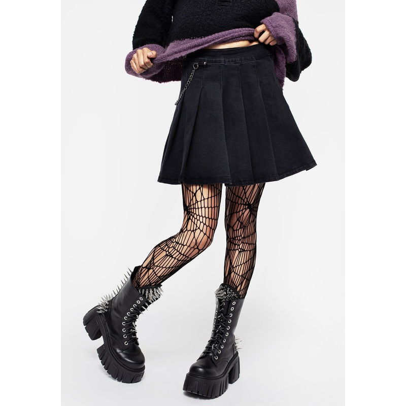 Cobweb Patterned Fishnet Tights