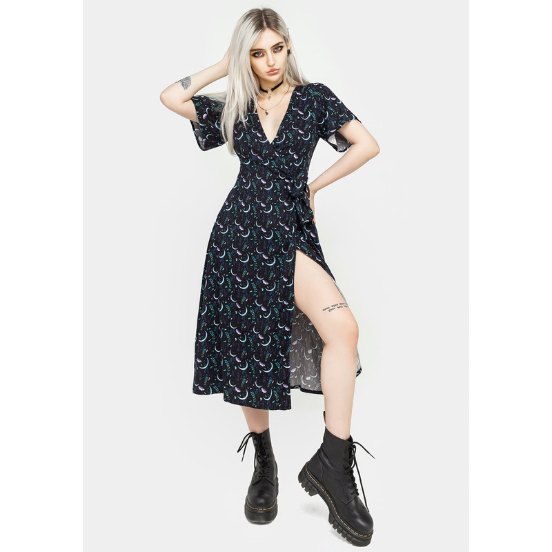 Diana Moon Moth Midi Dress
