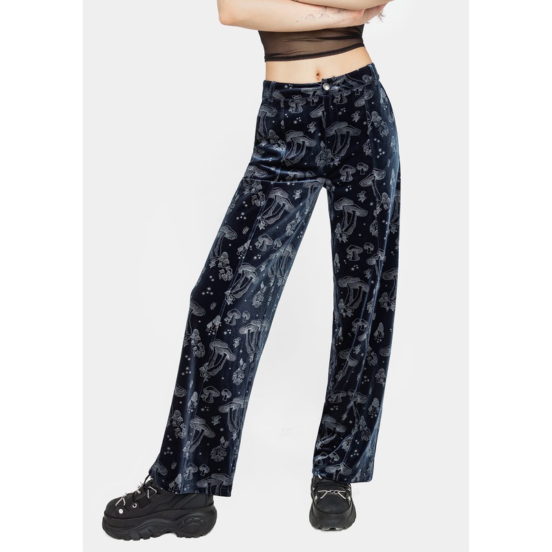 Faefire Foil Print Velour Wide Leg Trousers