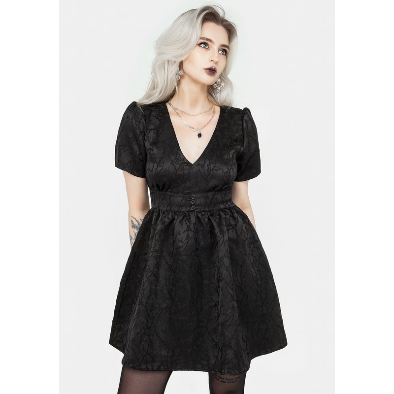 Fracture V-Neck Mini Dress