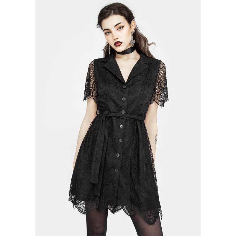Harmonia Lace Mini Shirt Dress